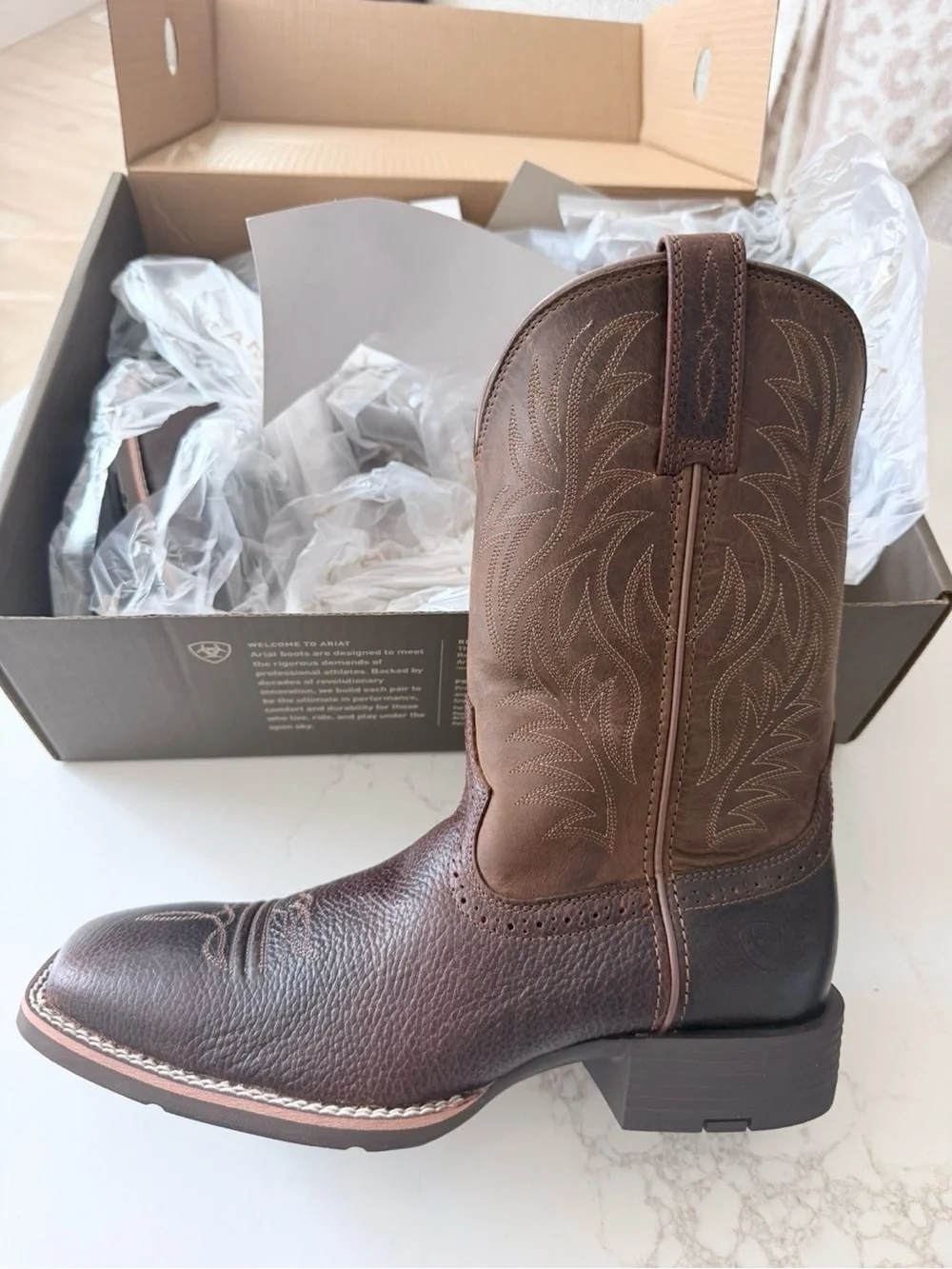 Ariat Sport Western Boots Fiddle Brown / Powder Brown